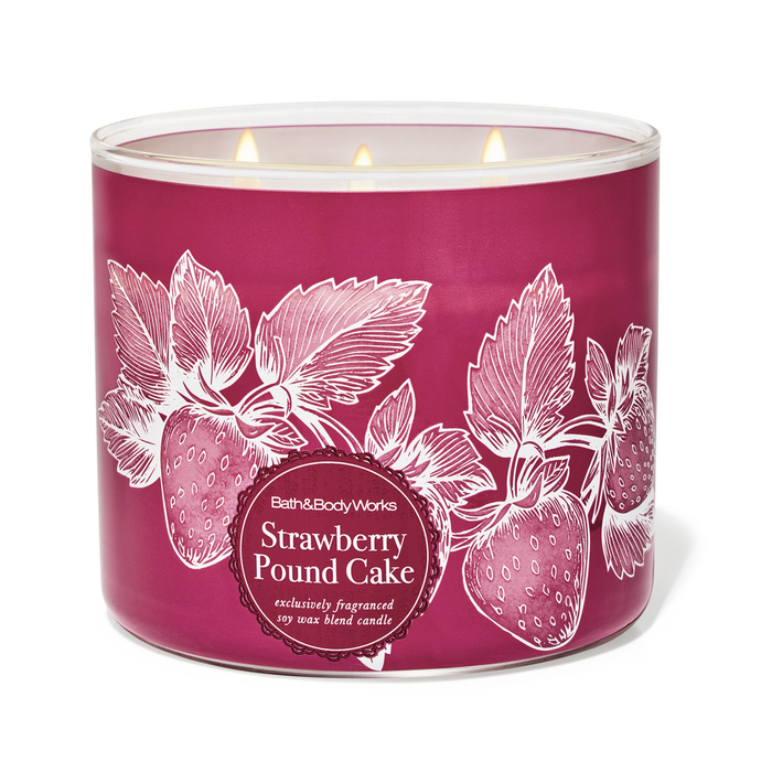 Strawberry Pound Cake by Bath & Body Works 3-Wick Scented Candle