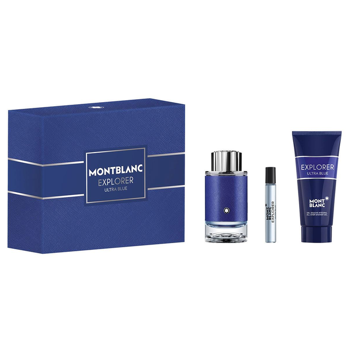 Explorer Ultra Blue by Mont Blanc 100ml EDP 3 Piece Gift Set