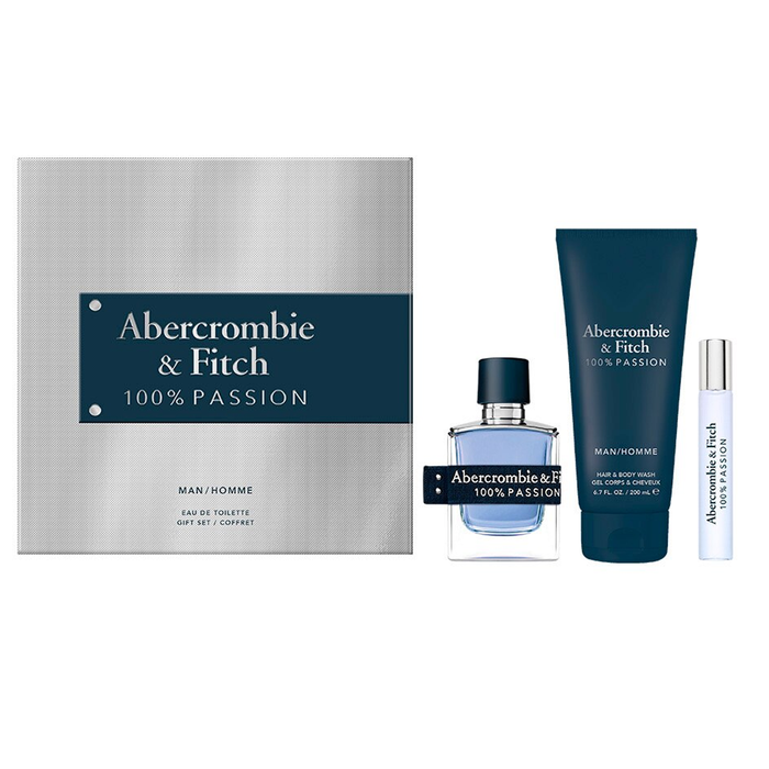 100% Passion by Abercrombie & Fitch 100ml EDT 3 Piece Gift Set