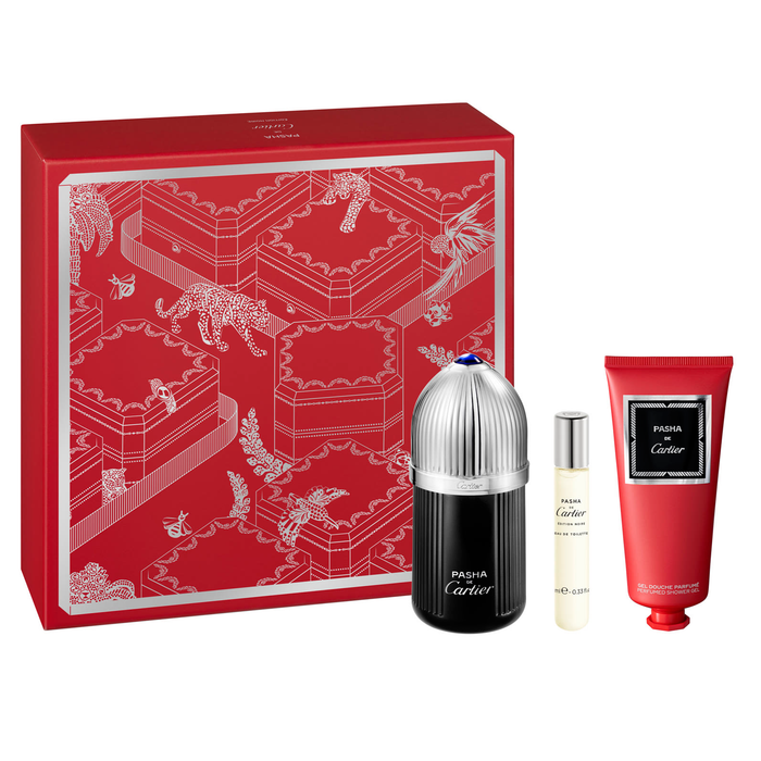 Pasha Edition Noire by Cartier 100ml EDT 3 Piece Gift Set