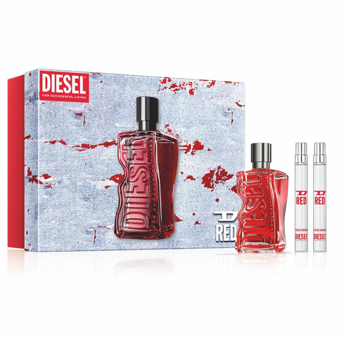 Diesel D Red by Diesel 100ml EDP 3 Piece Gift Set