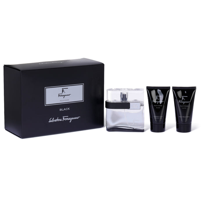 F Black by Salvatore Ferragamo 100ml EDT 3 Piece Gift Set