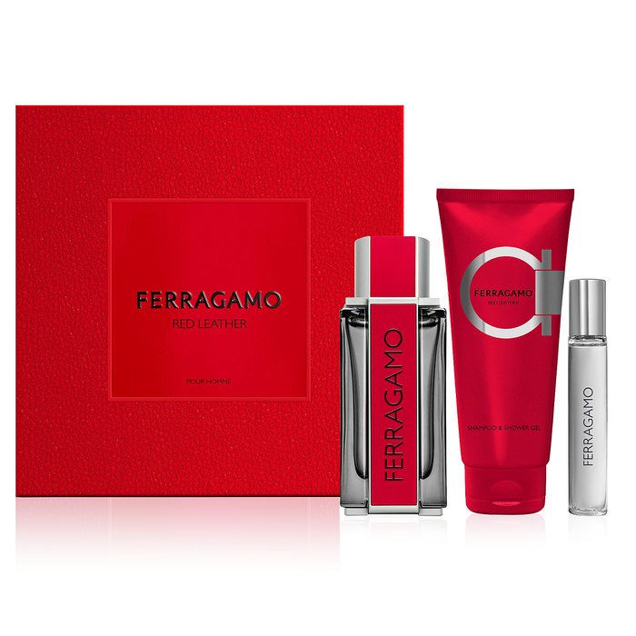 Red Leather by Salvatore Ferragamo 100ml EDP 3 Piece Gift Set