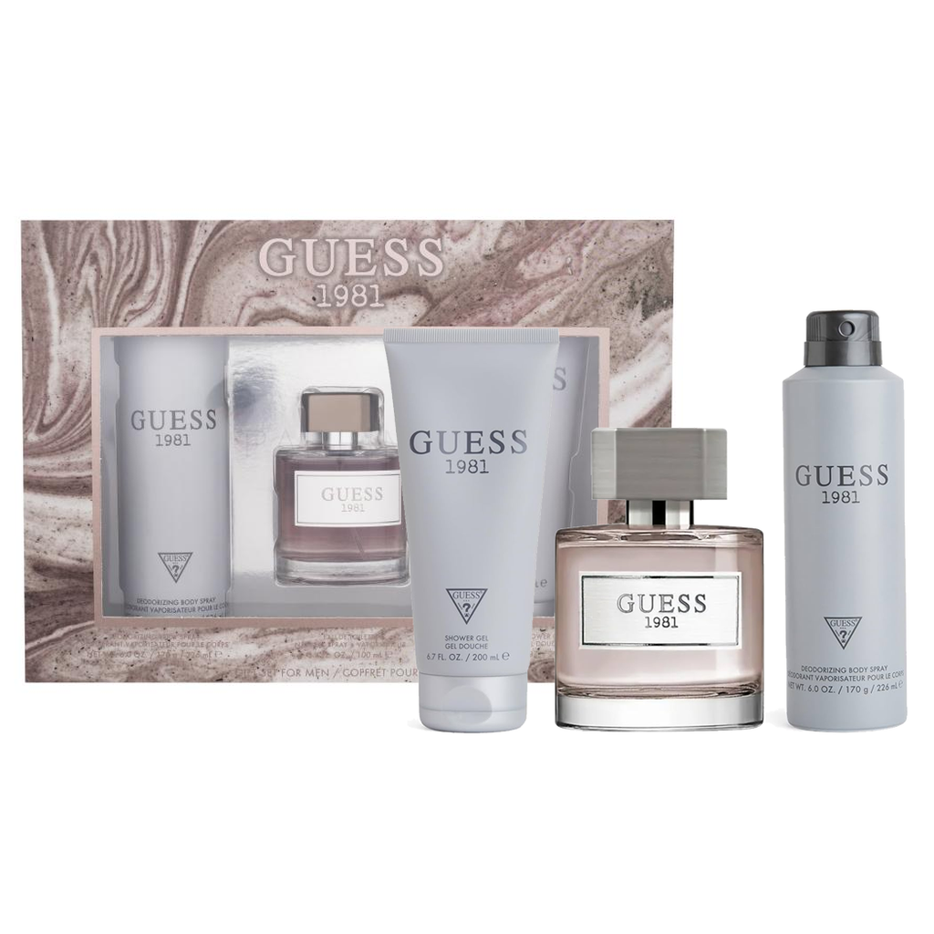 Guess 1981 by Guess 100ml EDT 3 Piece Gift Set for Men Perfume NZ