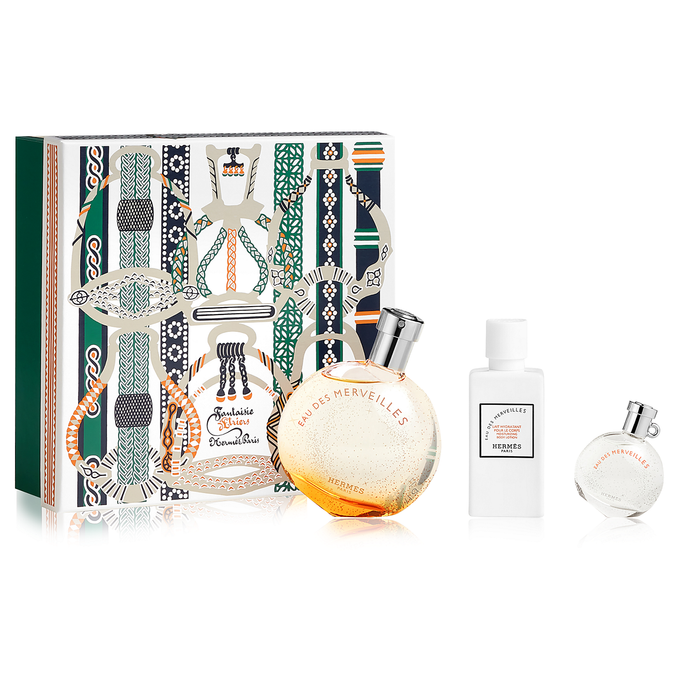 Eau Des Merveilles by Hermes 100ml EDT 3 Piece Gift Set