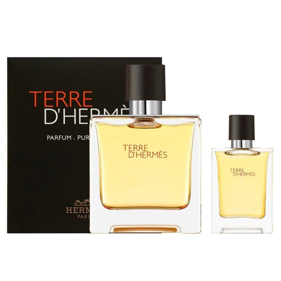 Terre D Hermes by Hermes 75ml Pure Perfume 2 Piece Gift Set