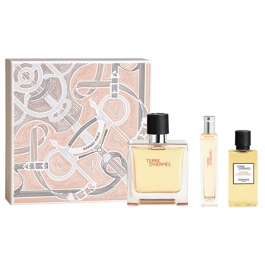 HERMES TERRE D'HERMES 3本セット Terre D'Hermes by Hermes 75ml Pure Perfume 3 Piece Gift Set