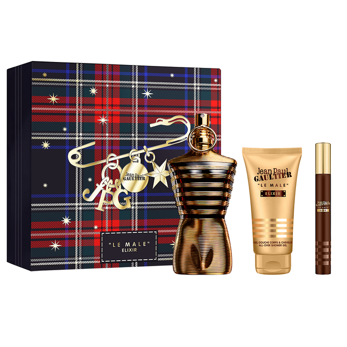 Le Male Elixir by Jean Paul Gaultier 125ml Parfum 3 Piece Gift Set