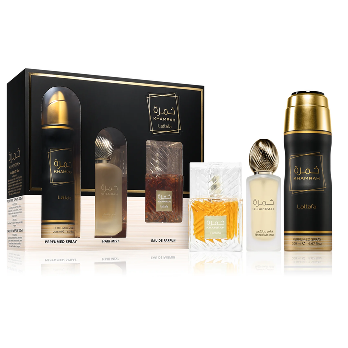 Khamrah by Lattafa 100ml EDP 3 Piece Gift Set