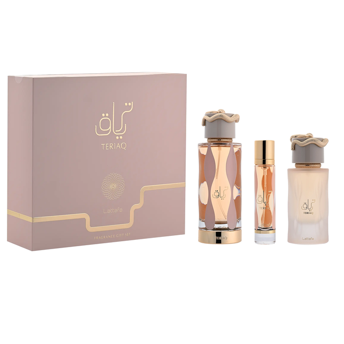 Teriaq by Lattafa 100ml EDP 3 Piece Gift Set