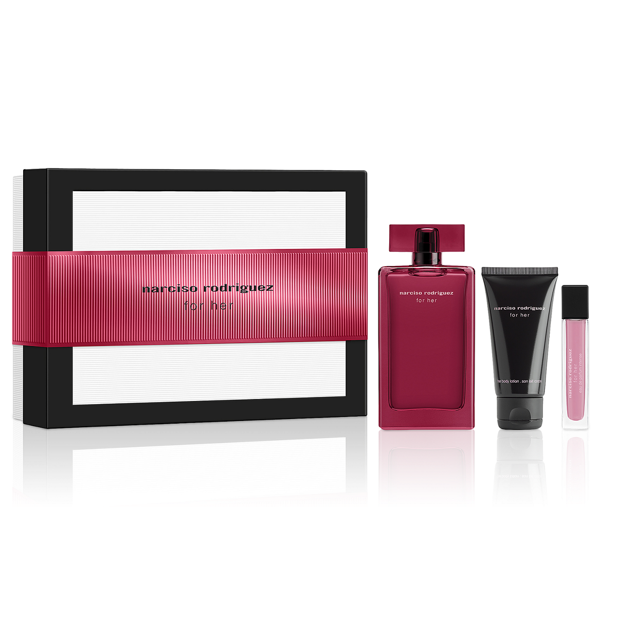 narciso rodriguez for her & VALENTINOセット Narciso Rodriguez For Her Intense 100ml EDP 3 Piece Gift Set