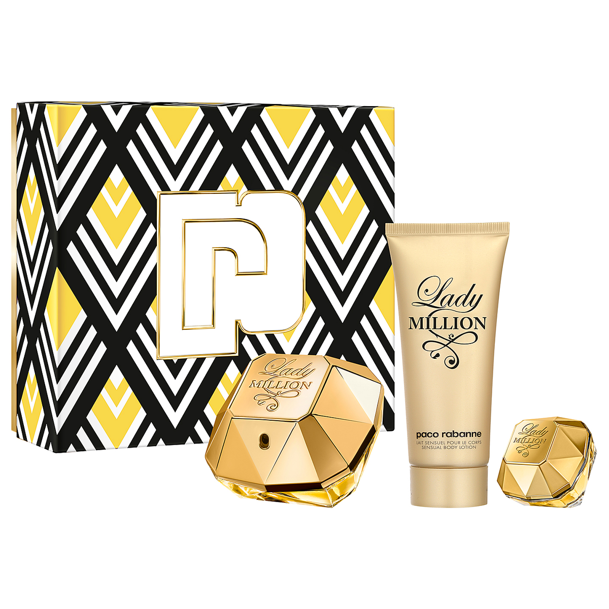 Lady Million by Paco Rabanne 80ml EDP 3 Piece Gift Set — Perfume NZ