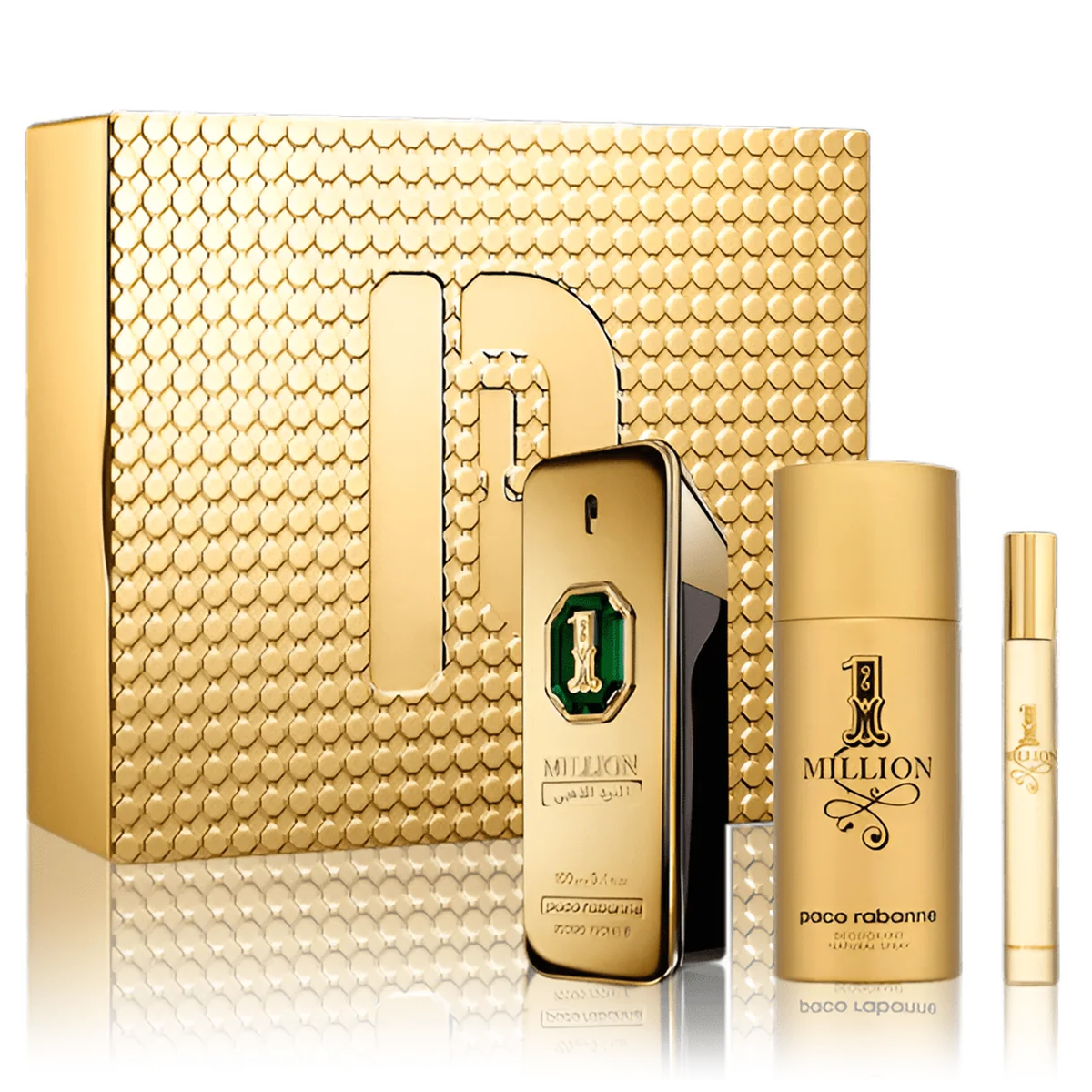 One Million Golden Oud by Paco Rabanne 100ml Parfum 3pc Set