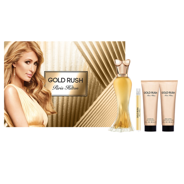 Gold Rush by Paris Hilton 100ml EDP 4 Piece Gift Set
