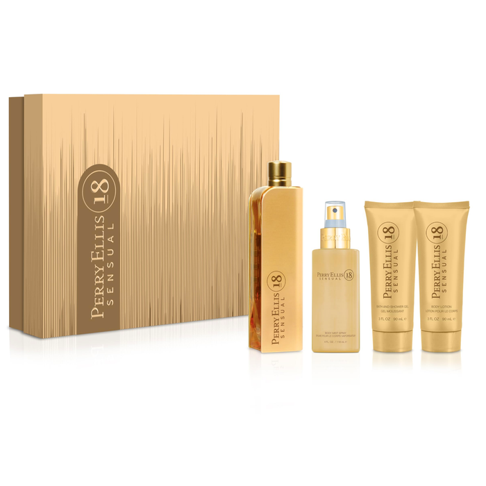 18 Sensual by Perry Ellis 100ml EDP 4 Piece Gift Set