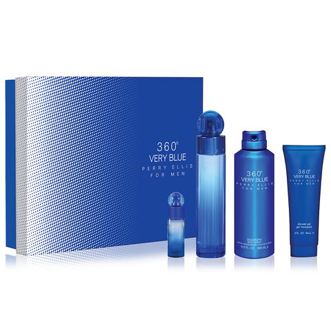 360 Very Blue by Perry Ellis 100ml EDT 4pc Gift Set