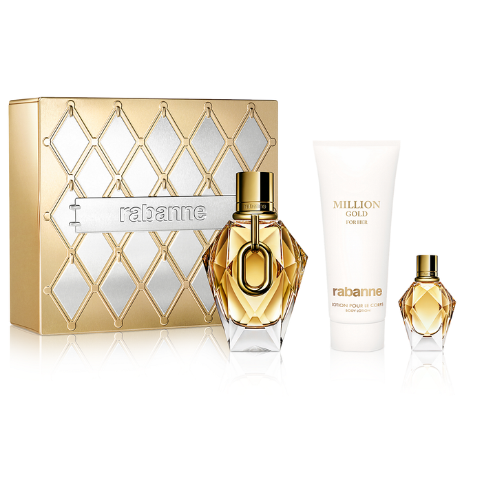 Million Gold by Paco Rabanne 90ml EDP 3 Piece Gift Set