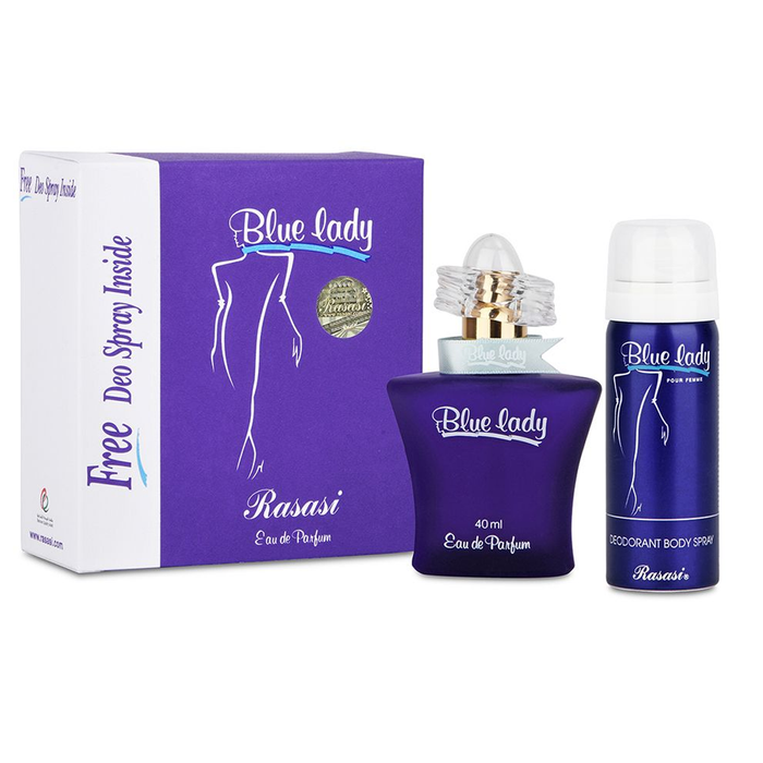 Blue Lady by Rasasi 40ml EDP 2 Piece Gift Set