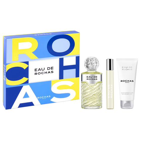 Eau De Rochas by Rochas 100ml EDT 3 Piece Gift Set