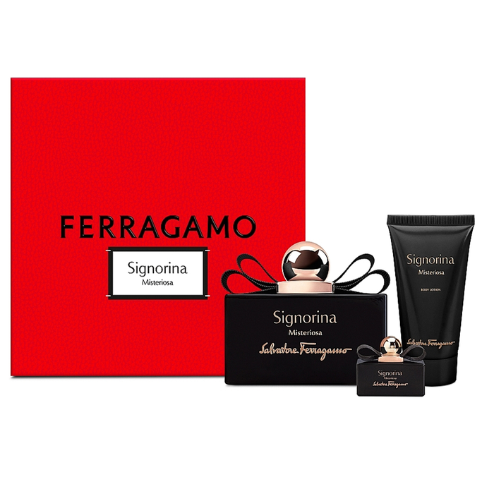 FERRAGAMO Signorina Misteriosa セット Signorina Misteriosa 100ml EDP 3 Piece Gift Set for Women — Perfume NZ