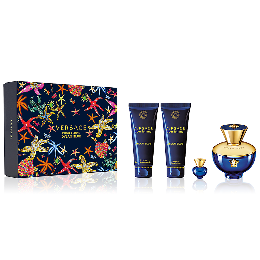 Dylan Blue Pour Femme by Versace 100ml EDP 4pc Gift Set Perfume NZ
