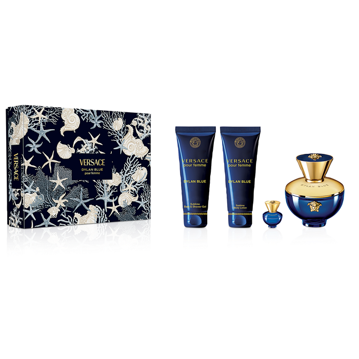 Dylan Blue Pour Femme by Versace 100ml EDP 4pc Gift Set