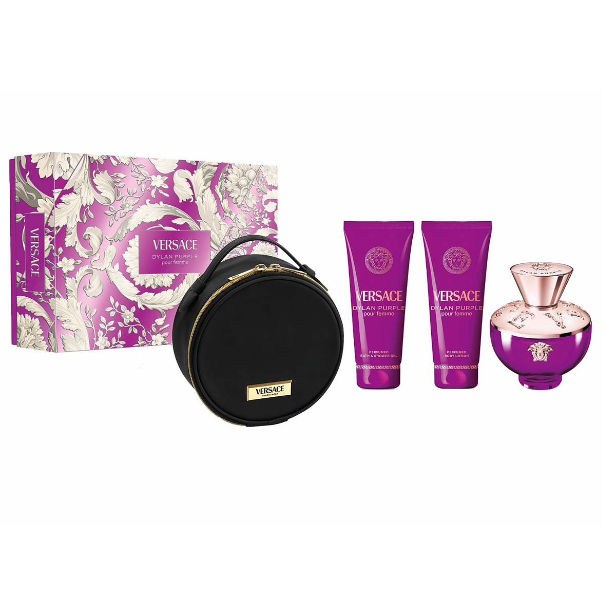 Versace Dylan Purple 100mlセット Dylan Purple Pour Femme by Versace 100ml EDP 4pc Gift Set — Perfume NZ