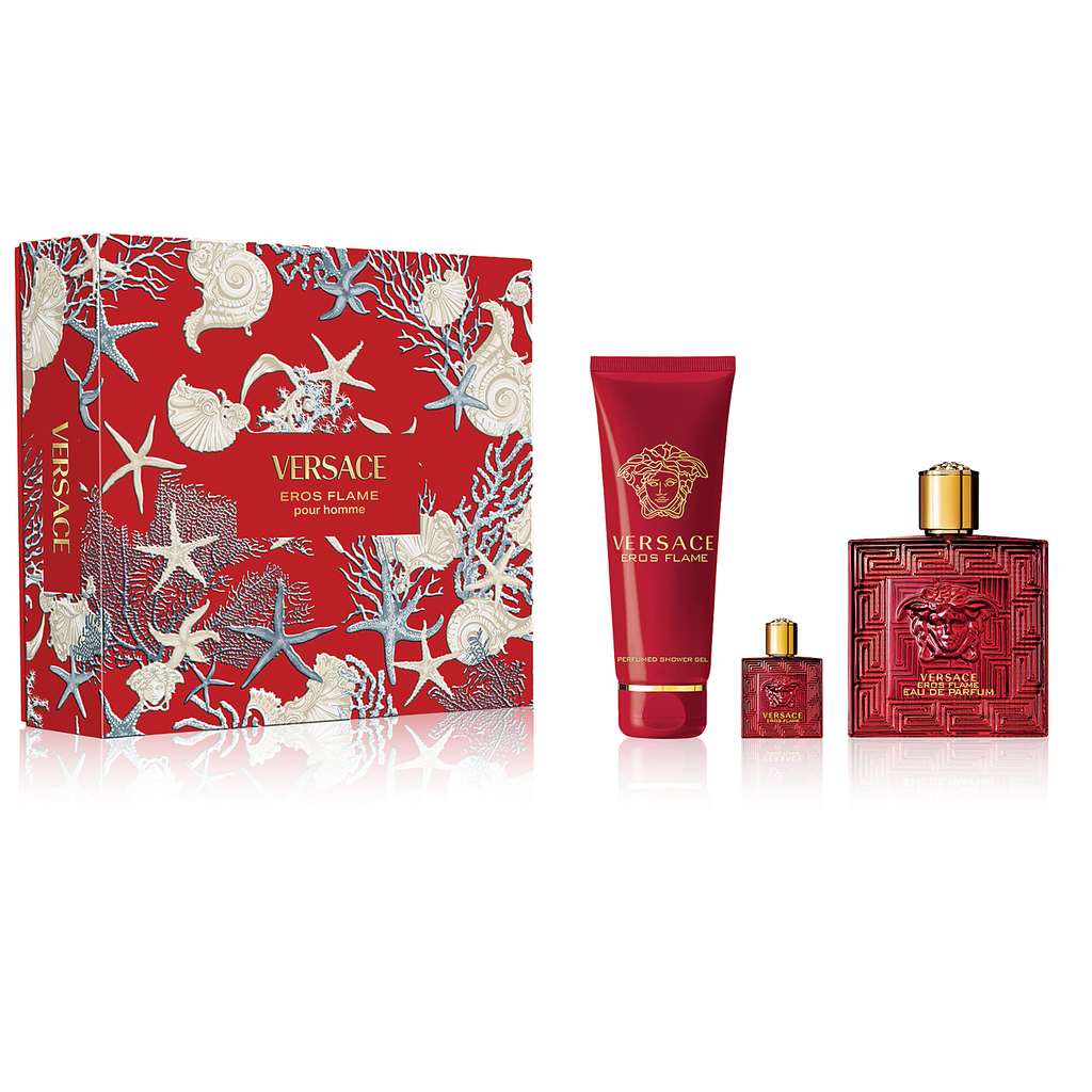 Versace Eros Flame by Versace 100ml EDP 3 Piece Gift Set — Perfume NZ