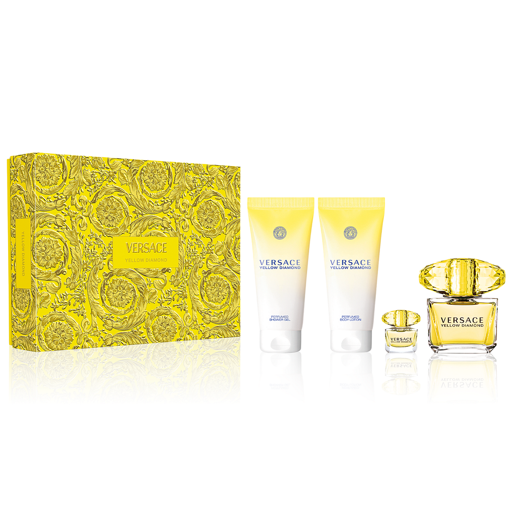 VERSACE YELLOW DIAMOND セット Yellow Diamond by Versace 90ml EDT 4 Piece Gift Set — Perfume NZ