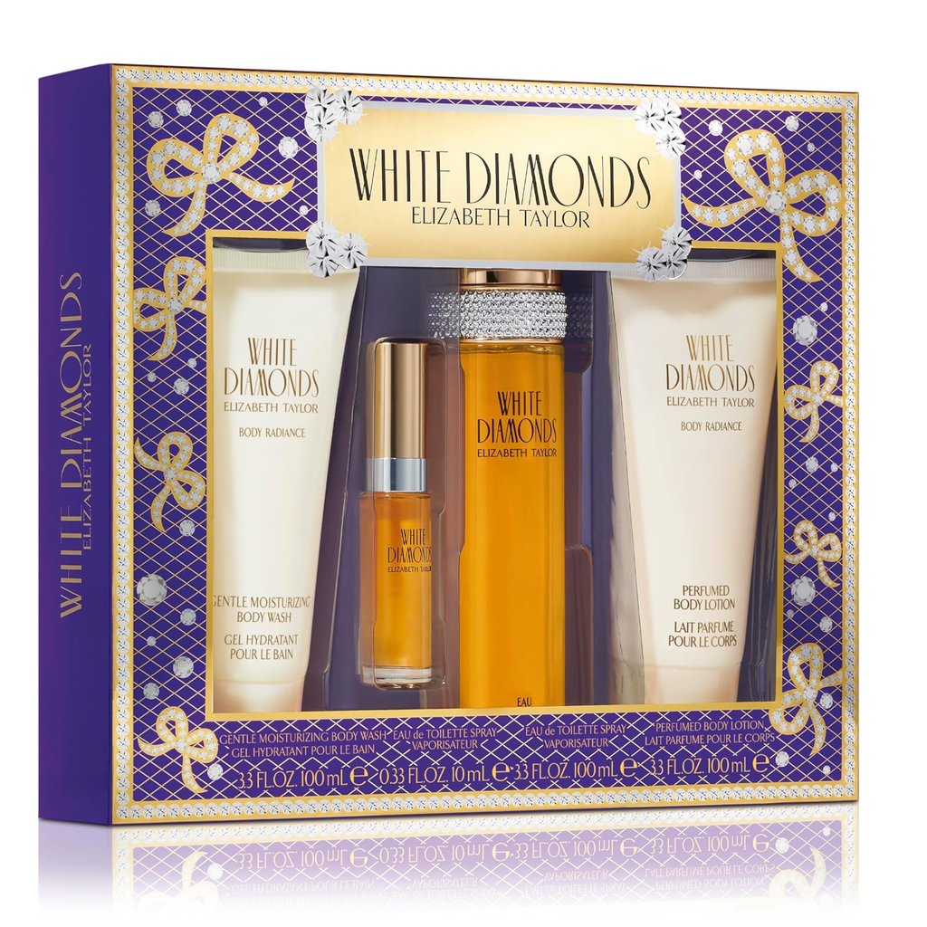FOREVER FLAWLESS White Diamond 4点セット White Diamonds by Elizabeth Taylor 100ml EDT 4pc Gift Set — Perfume NZ