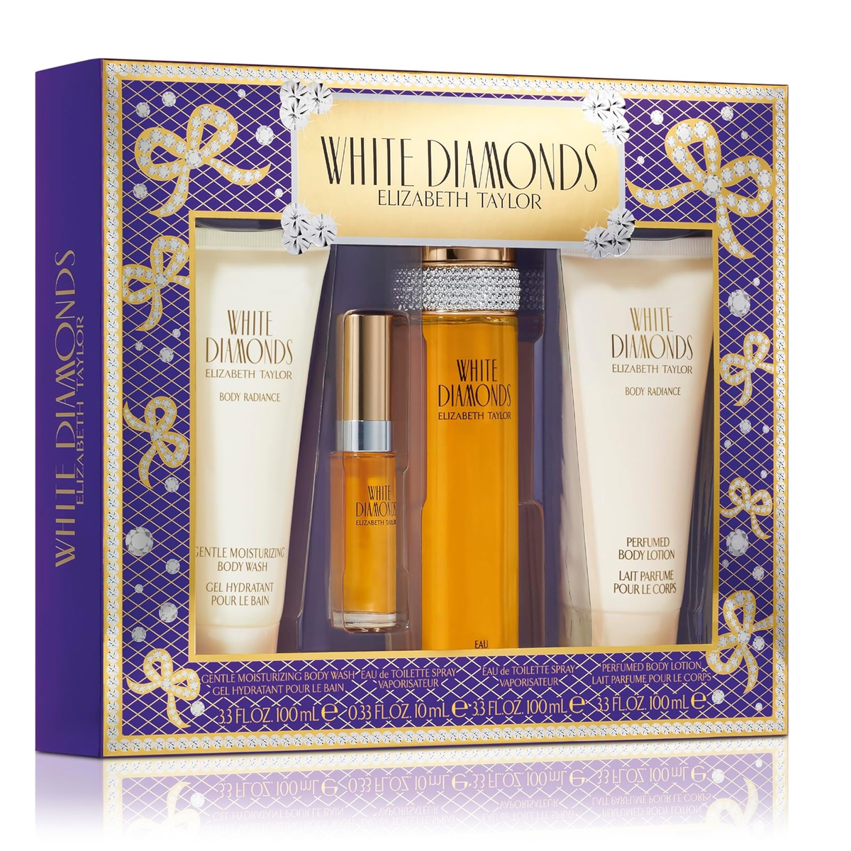 White Diamonds by Elizabeth Taylor 100ml EDT 4pc Gift Set — Perfume NZ