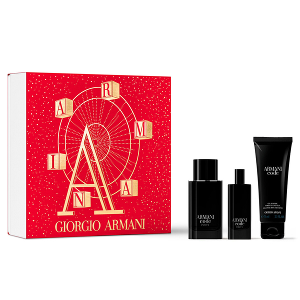 Armani Code by Giorgio Armani 75ml Parfum 3 Piece Gift Set