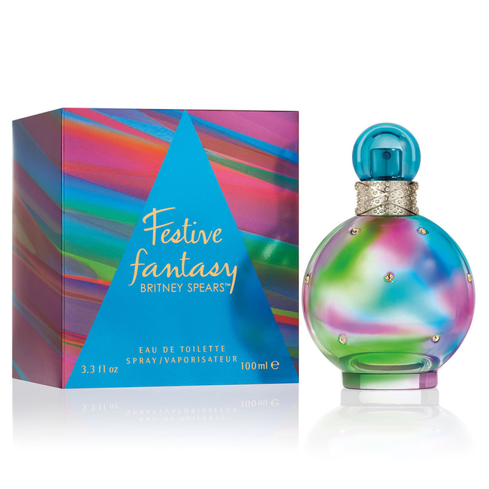 Britney Spears Blue Bottle Perfume Festive Fantasy By Britney