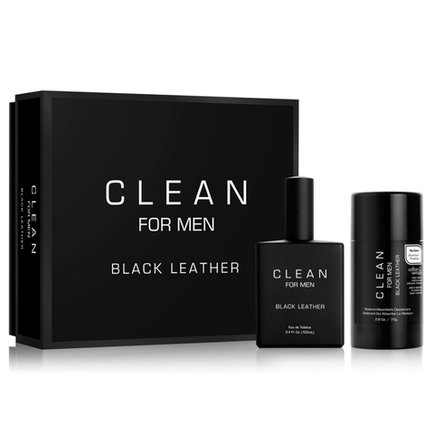 Black Leather by Clean 100ml EDT 2 Piece Gift Set
