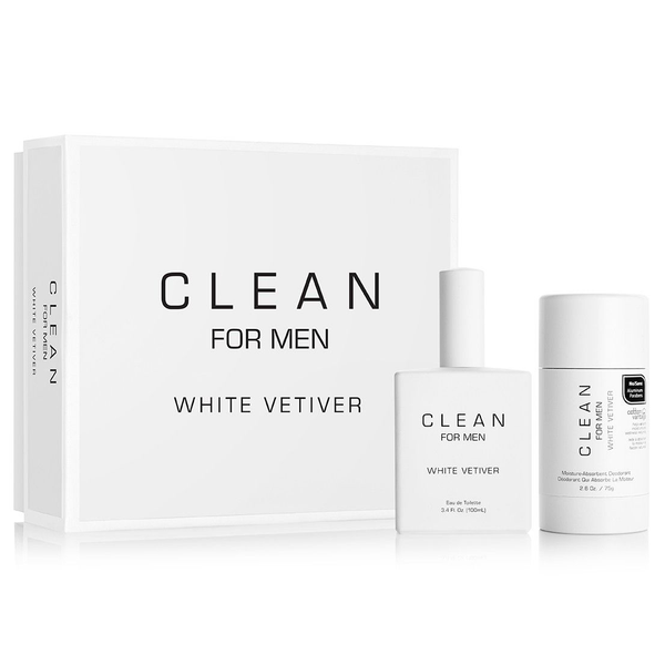 White Vetiver by Clean 100ml EDT 2 Piece Gift Set