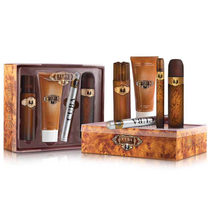 Cuba Gold by Fragluxe 100ml EDT 4 Piece Gift Set — Perfume NZ Cuba Gold by Fragluxe 100ml EDT 4 Piece Gift Set — Perfume NZ