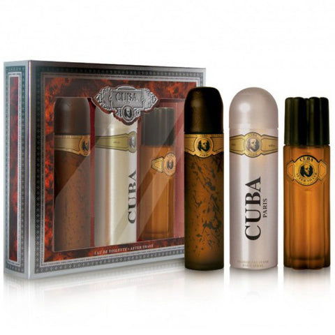Cuba Gold by Fragluxe 100ml EDT 3 Piece Gift Set