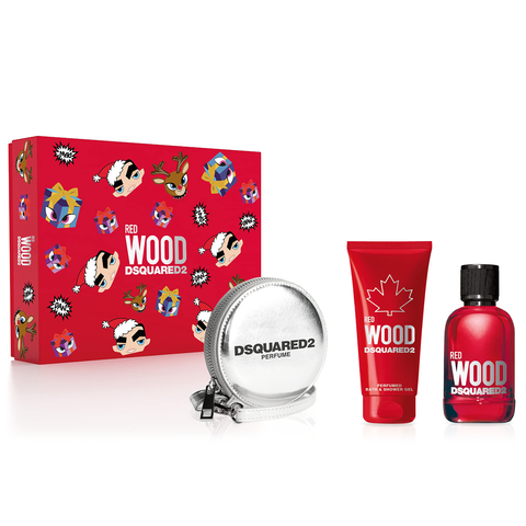 Red Wood by Dsquared2 100ml EDT 3 Piece Gift Set