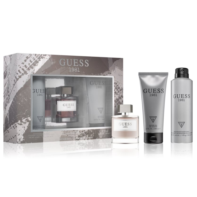 Guess 1981 by Guess 100ml EDT 3 Piece Gift Set for Men Perfume NZ