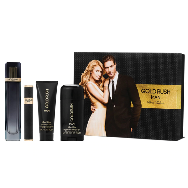 Gold Rush by Paris Hilton 100ml EDT 4 Piece Gift Set