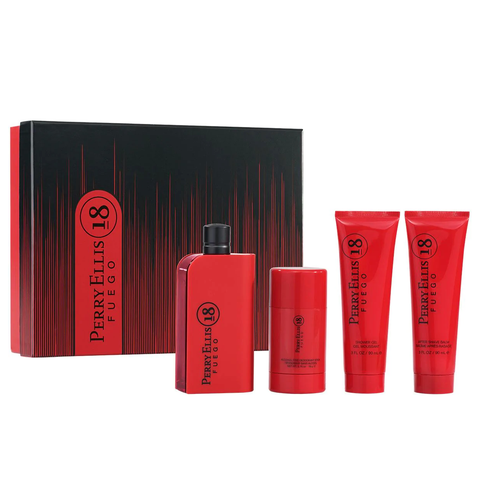 18 Fuego by Perry Ellis 100ml EDT 4 Piece Gift Set
