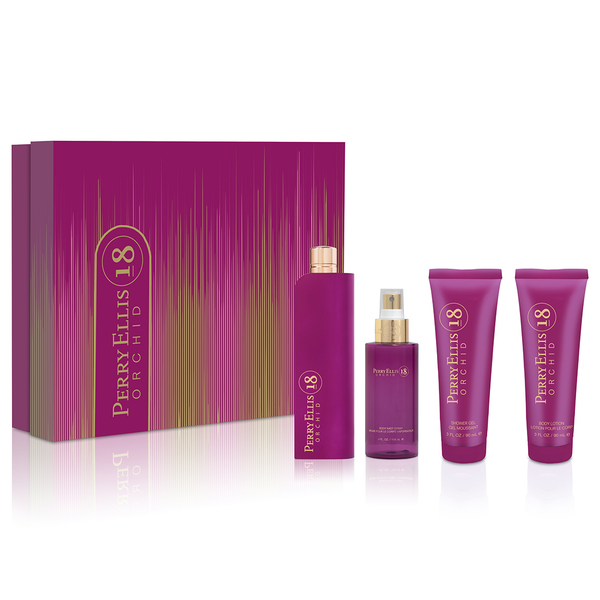18 Orchid by Perry Ellis 100ml EDP 4 Piece Gift Set