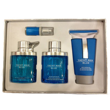 Yacht Man Blue by Myrurgia 100ml EDT 4 Piece Gift Set