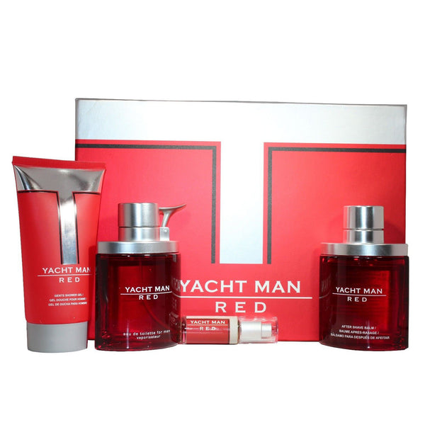 Yacht Man Red by Myrurgia 100ml EDT 4 Piece Gift Set